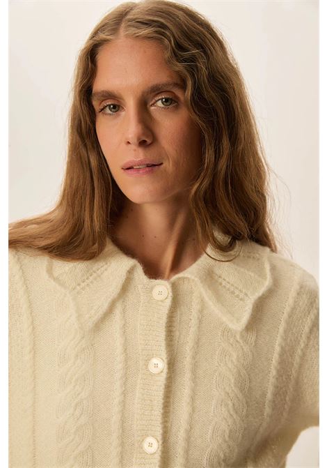 Des Petits Hauts Capucine Crème Super Kid Mohair and Baby Alpaca Cardigan Des Petits Hauts |  | 1H250037CREME